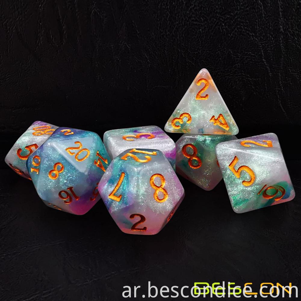 Magical Stone Resin Dnd Dice Set 7pcs 3